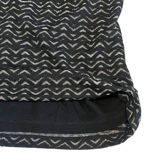 J. McLaughlin Mock Neck Tank Top Blouse Black Gold Silver Metallic Sleeveless XS - Picture 5 of 9